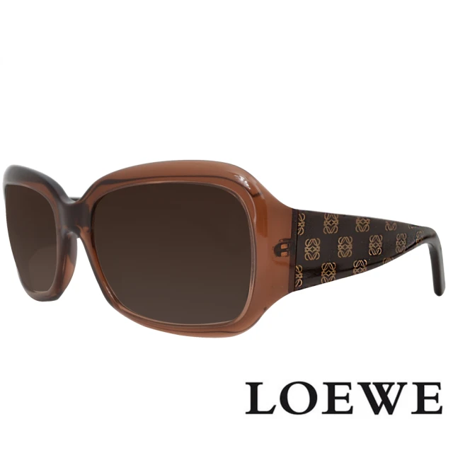 LOEWE 羅威 今夏流行款 復古方框太陽眼鏡(咖啡/金 S