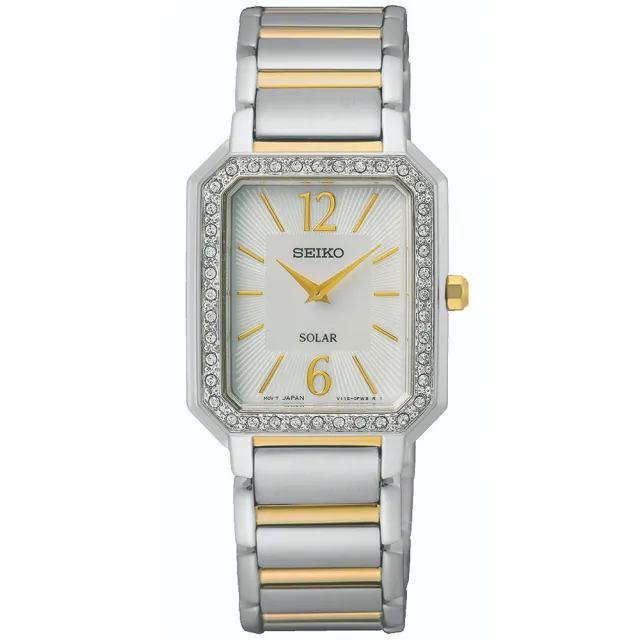 【SEIKO 精工】CS系列 復古方形 晶鑽太陽能腕錶 錶 手錶 送禮(SUP466P1/V115-0DE0GS)