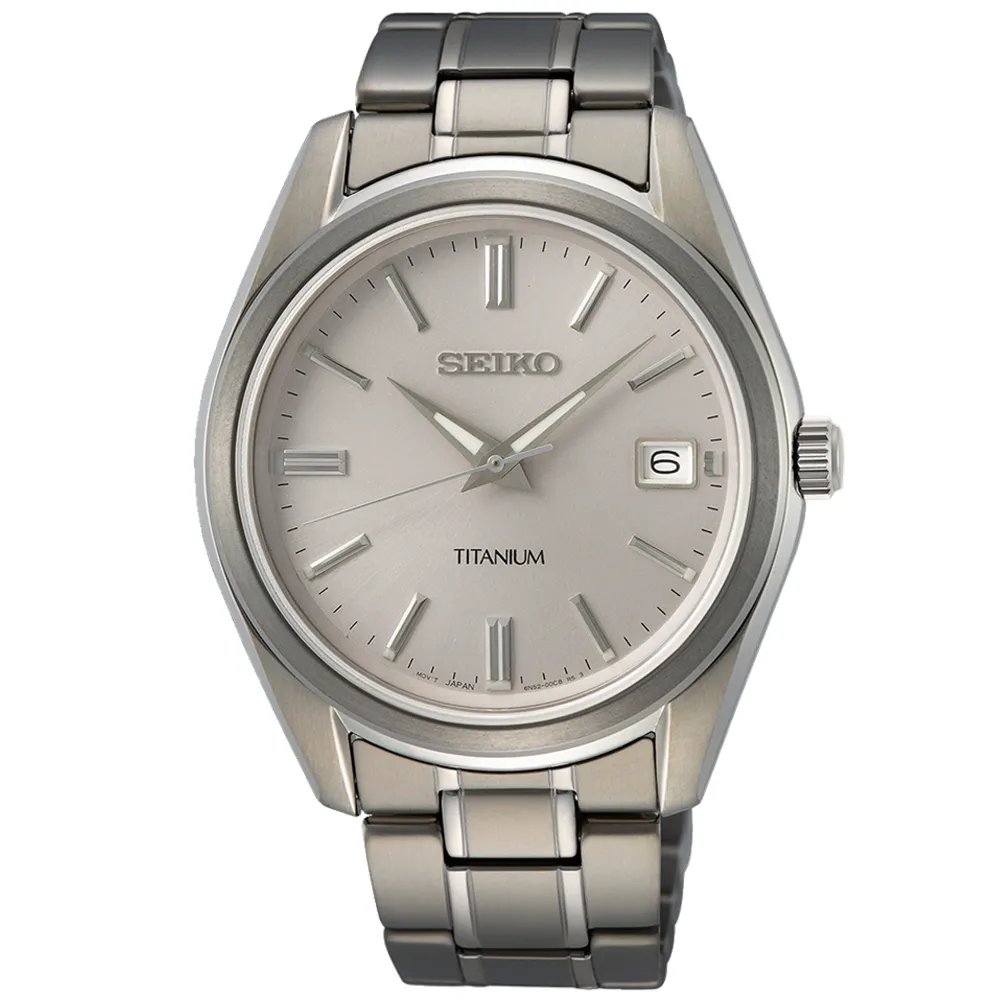 【SEIKO 精工】CS系列 鈦金屬 簡約石英腕錶 母親節 禮物 推薦(SUR369P1/6N52-00B0S)