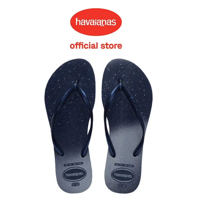 【havaianas 哈瓦仕】拖鞋 女鞋 夾腳拖 星空 漸層 Slim Gloss 藍 4145617-4368W(哈瓦士)