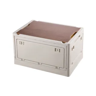 【日創生活】日式木蓋戶外折疊置物箱30L(收納箱 整理箱 收納盒)