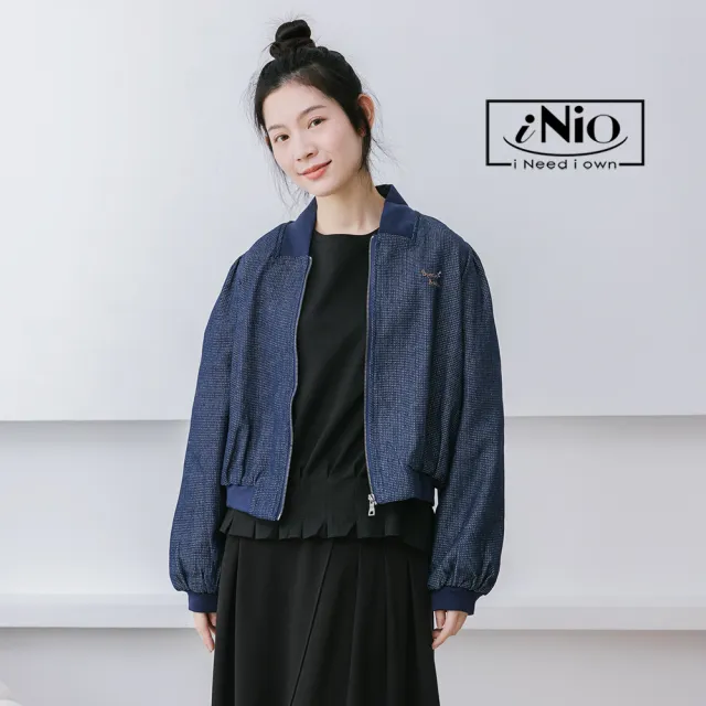 【iNio 衣著美學】外套 冬新品 現貨 丹寧風 棉質 休閒 長袖外套 保暖外套(CCW4527)