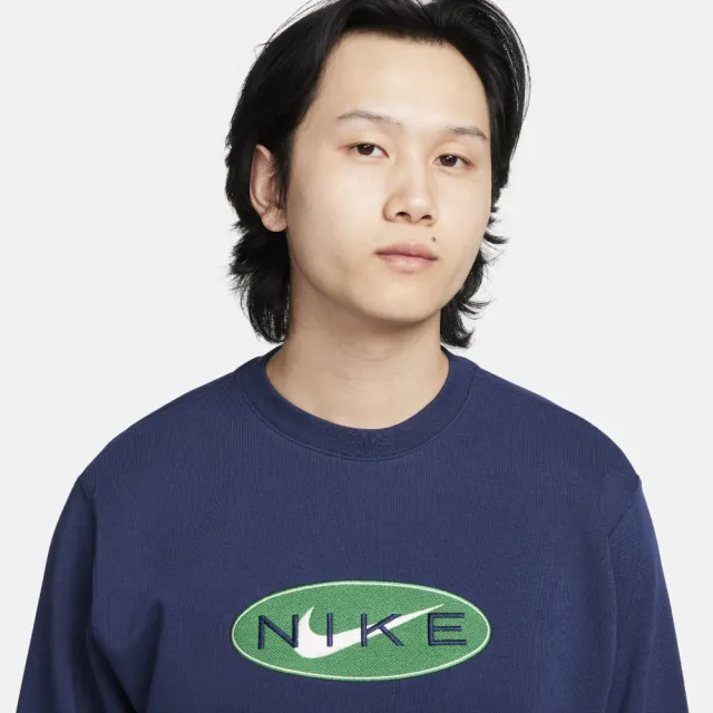 【NIKE 耐吉】上衣 男款 長袖上衣 大學T 運動 AS M NSW CRW FT NCPS 藍 FZ4729-410