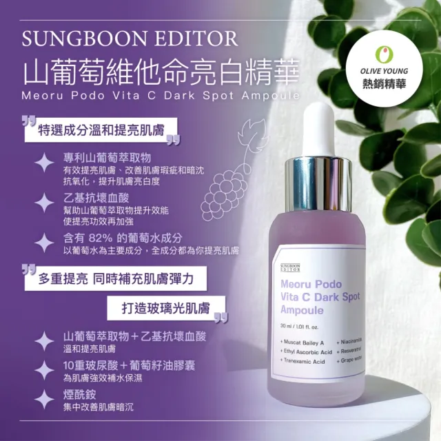 【Sungboon editor】綠番茄緊緻毛孔精華/山葡萄維他命亮白精華 30ml(精華液 毛孔精華 亮白精華 韓國)