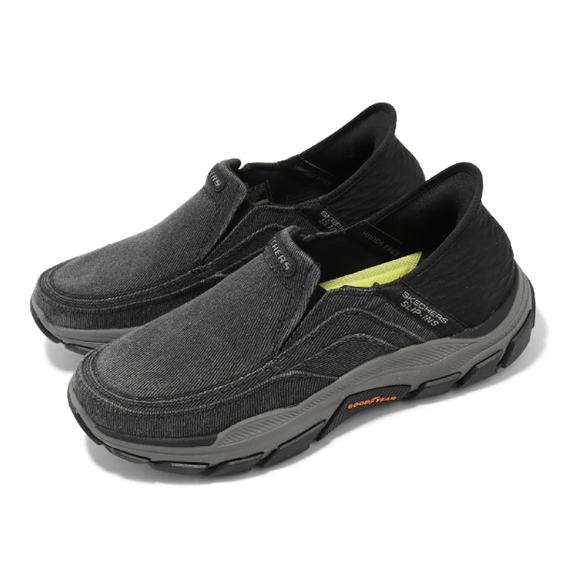 SKECHERS 休閒鞋 Respected-Holmgren Slip-Ins 男鞋 黑 帆布 緩震 無鞋帶 懶人鞋(204809-BLK)