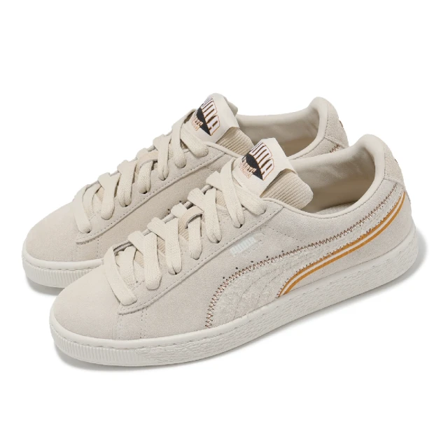 PUMA 休閒鞋 Suede For The Fanbase 男鞋 女鞋 米白 橘 麂皮 低筒 復古(397266-01)