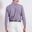【PING】男款異素材剪接吸濕排汗立領長袖POLO衫-紫(GOLF/高爾夫球衫/PA23228-66)