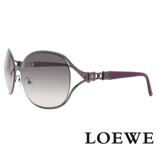 LOEWE 羅威 西班牙皇室名媛金屬款太陽眼鏡(暗灰/紫 S