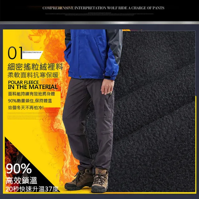 【Billgo】*現貨*秋冬拼色加絨加厚 機能耐磨登山衝鋒褲-5色 M-4XL碼(保暖、防水、情侶款)