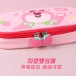 【Disney 迪士尼】草莓熊可愛大容量防潑水筆袋鉛筆盒