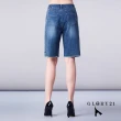 【GLORY21】速達-網路獨賣款-側邊刺繡五分牛仔短褲(藍色)
