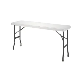 【勇氣盒子】台灣製造 多用途塑鋼折合桌 白色 152x45 cm(戶外休閒桌 露營桌 會議桌 摺疊桌 萬用工作桌)