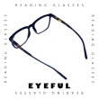 【EYEFUL】抗藍光老花眼鏡 文青黑框大鏡面(高質感 濾藍光鏡片)