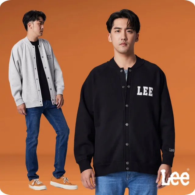 【Lee 官方旗艦】男裝 休閒外套 / 刷毛羅紋 棒球外套 共2色 季節性版型(LB313003848 / LB313003K11)