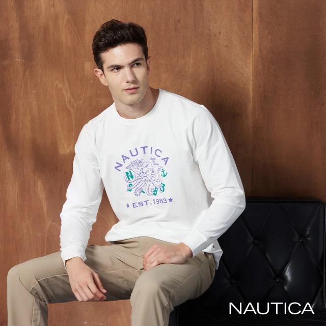 NAUTICA 男裝 跳色條紋休閒短袖T恤(黑) 推薦