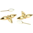 【Louis Vuitton 路易威登】M80267 經典Monogram花卉圖案Louisette系列耳針式耳環(金色)
