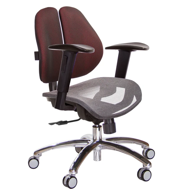 GXG 吉加吉 低雙背網座 鋁腳/4D平面摺疊扶手 電腦椅(