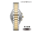 【EMPORIO ARMANI  官方直營】Claudio 皇家碧綠日曆計時手錶 銀色 x 金色不鏽鋼鍊帶 43MM AR11511