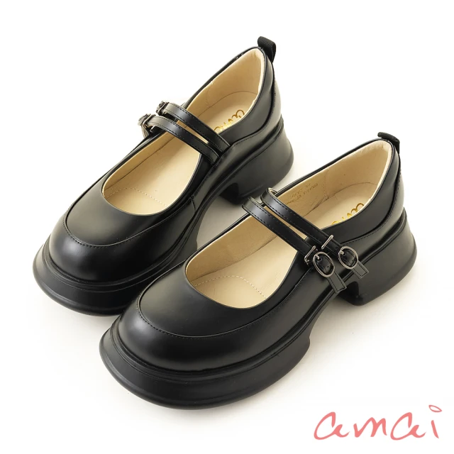 CUMAR 全皮革裝飾樂福鞋(黑色)優惠推薦