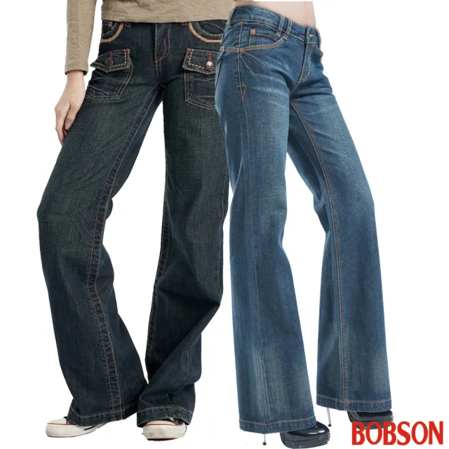 【BOBSON】出清品 女款炸瘦修身無極限上班約會休閒自在舒適好穿搭喇叭褲(6款任選)