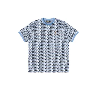 【FILA官方直營】中性短袖滿版圓領T恤-淺藍(1TEY-1803-LB)