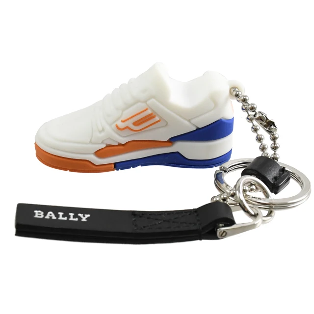 BALLYBALLY 限定聯名CHAMPION球鞋造型皮革雙吊飾鑰匙圈(白)