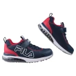 【布布童鞋】FILA康特杯斜橫紋深藍兒童氣墊機能運動鞋(P4B01YB)