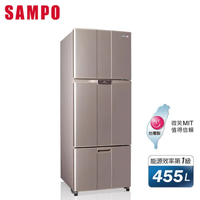 【SAMPO 聲寶】455公升一級能效超值變頻系列變頻三門冰箱(SR-B46DV-R6)