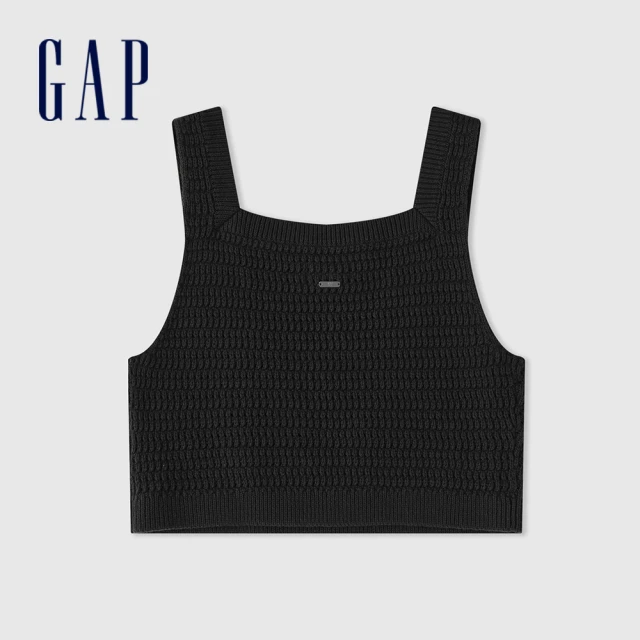 GAP 女裝 Logo印花圓領長袖T恤-灰色(888456)