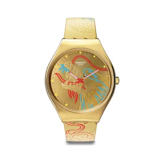 【SWATCH】Skin Irony 超薄金屬系列手錶 DRAGON IN GOLD 龍年錶 龍耀千金 男錶 女錶 手錶 瑞士錶 錶(38mm)