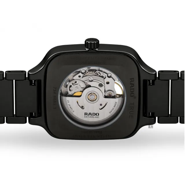 【Rado 雷達表 官方授權】True真系列方形開芯自動機械錶-38mm R03(R27086162)