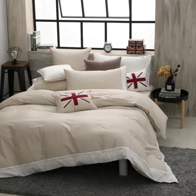 【JIAS LIVING 家適居家】100%精梳棉四件式兩用被床包組城市系列（雙人）