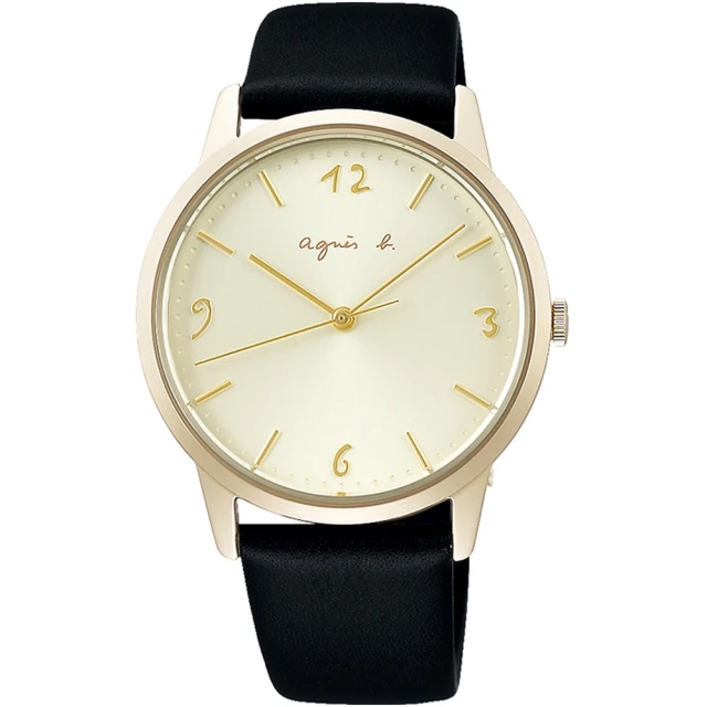 agnes b.agnes b. marcello系列 簡約法式手寫數字腕錶-35mm(VJ21-KCP0K/BH8067J1)