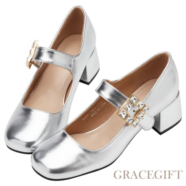 【Grace Gift】閃耀星辰方鑽中跟瑪莉珍鞋