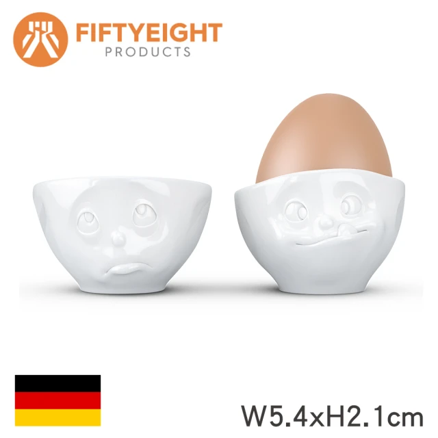 【FIFTYEIGHT】德國Tassen笑臉蛋杯2入組-祈求+美味(獨樹一幟的德國瓷器)
