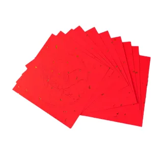 【全勝】中華筆莊 灑金四字春聯3張入 15x54cm(空白春聯紙/過年/春節/新年/書法)