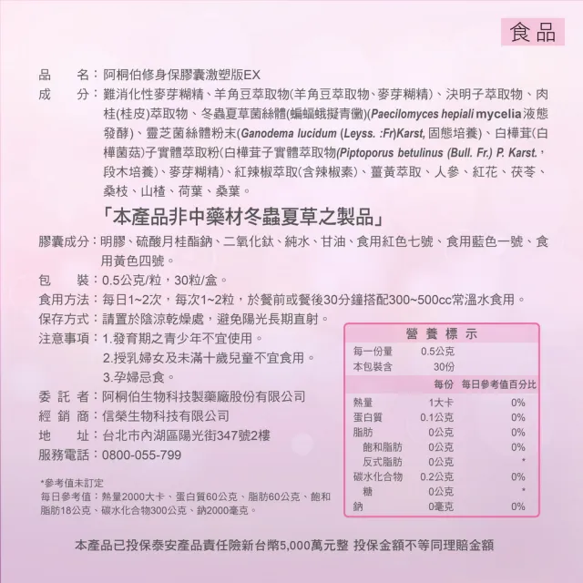 【ATB 阿桐伯】修身保新極濃升級EX膠囊X5盒(30粒/盒;楊繡惠推薦)1111campaign