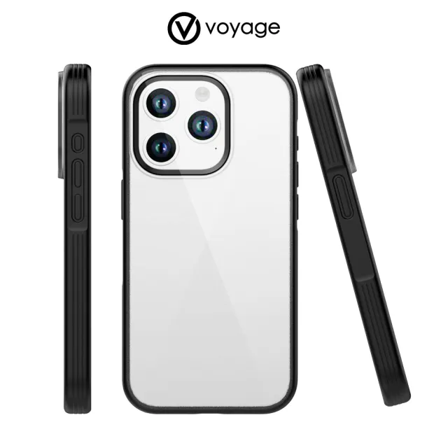 【VOYAGE】iPhone 15 Pro 6.1 超軍規防摔保護殼-Pure Sport 酷黑(超強2合１吸震複合式材料製程)