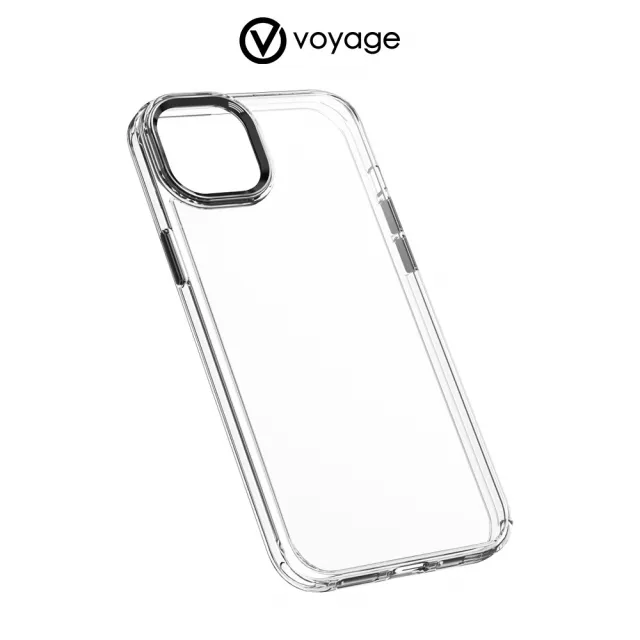 【VOYAGE】iPhone 15 Plus 6.7 抗摔防刮保護殼-Pure Frame-透明(２合１吸震複合式材料製程)