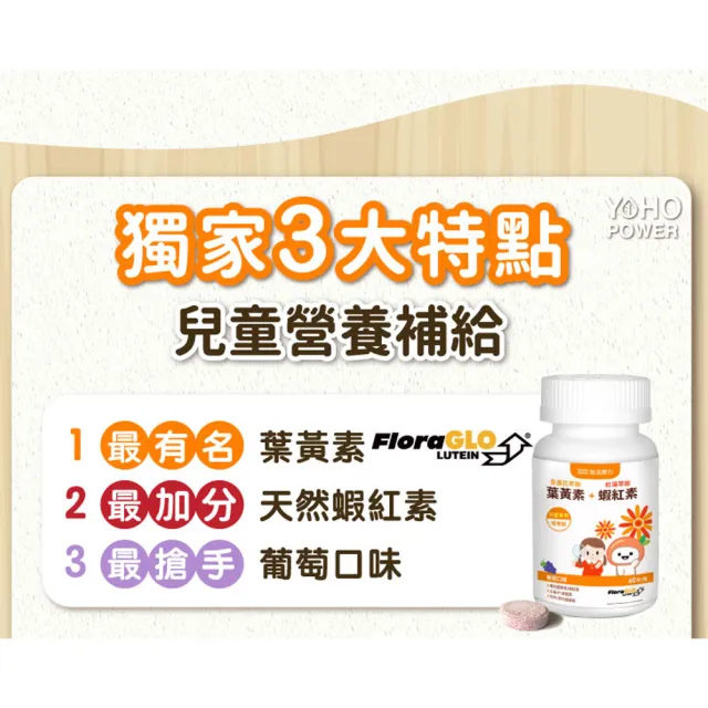 【悠活原力】YOHO敏立清乳鐵蛋白益生菌X2 30入/盒+兒童葉黃素+蝦紅素咀嚼錠(60入/盒)