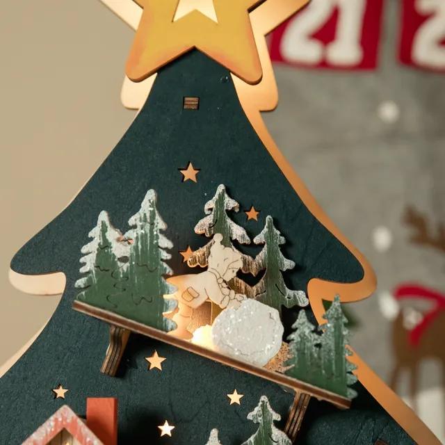 【YU Living 信歐傢居】日本進口 LED聖誕樹擺飾 高61cm(綠色/2D立體LED聖誕樹裝飾品)