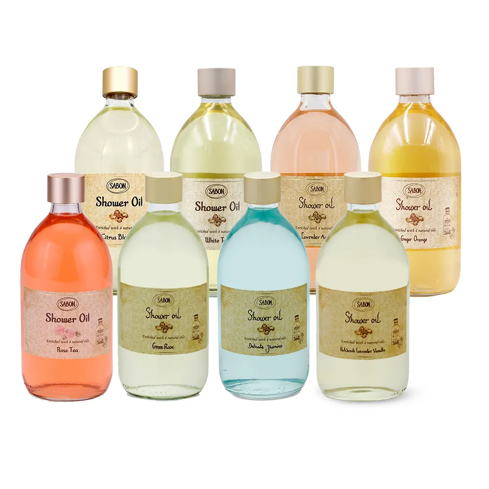 【SABON】保濕沐浴油500ml任選(白茶/經典PLV/綠玫瑰/茉莉花/西西里柑橘/香蘋薰衣草/玫瑰/橙花_國際航空版)