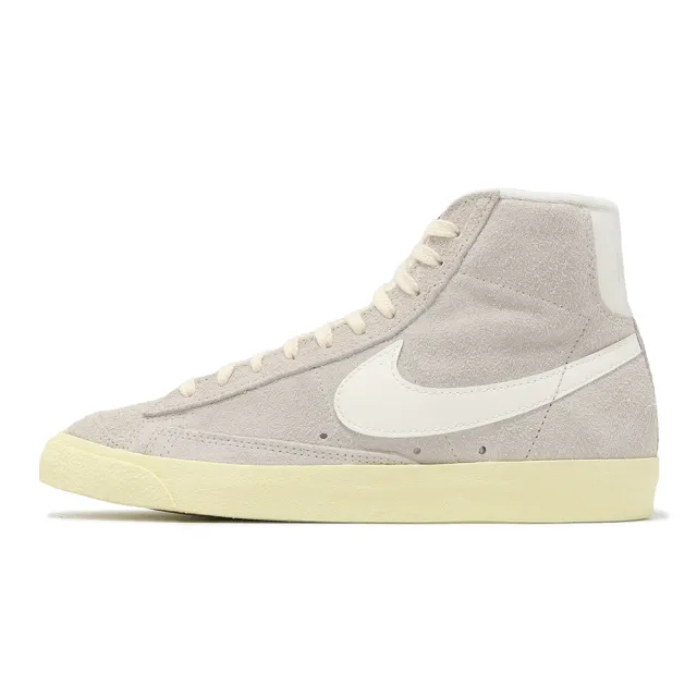 【NIKE 耐吉】休閒鞋 Wmns Blazer MID 77 VNTG 女鞋 米灰 黃 麂皮 復古(DV7006-001)