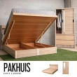 【obis】Pakhuis 帕奎伊斯三件式收納雙人房間組(床頭片+掀床+3尺衣櫃)