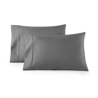 【AHOYE】1800針細纖柔膚枕頭套 2入組 雙刷抗皺 灰色