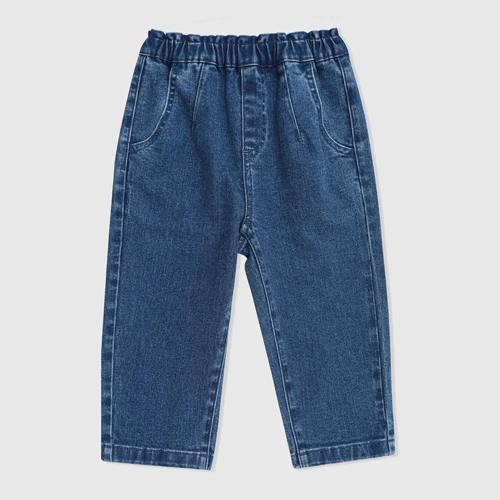 【GAP】女幼童裝 鬆緊錐形牛仔褲-藍色(892011)