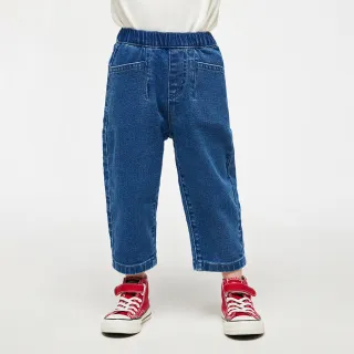 【GAP】男幼童裝 鬆緊錐形牛仔褲-深藍色(892009)