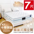 【KiwiCloud專業床墊】K1 奧克蘭 獨立筒彈簧床墊-6×7尺特大雙人(涼感冰晶紗+乳膠)