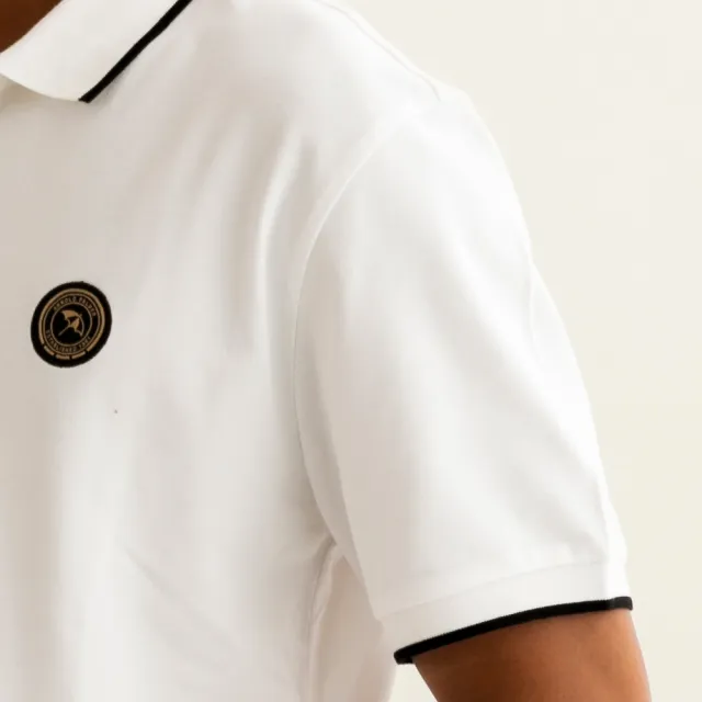 【Arnold Palmer 雨傘】男裝-經典刺繡LOGO滾邊POLO衫(白色)