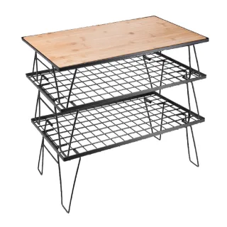 【Campingmoon 柯曼】黑網架桌組 T230-3TP(悠遊戶外)